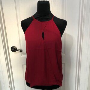 Three Eighty Two Red Sleeveless Keyhole Blouse 100% Polyester‎ Size Small NWT